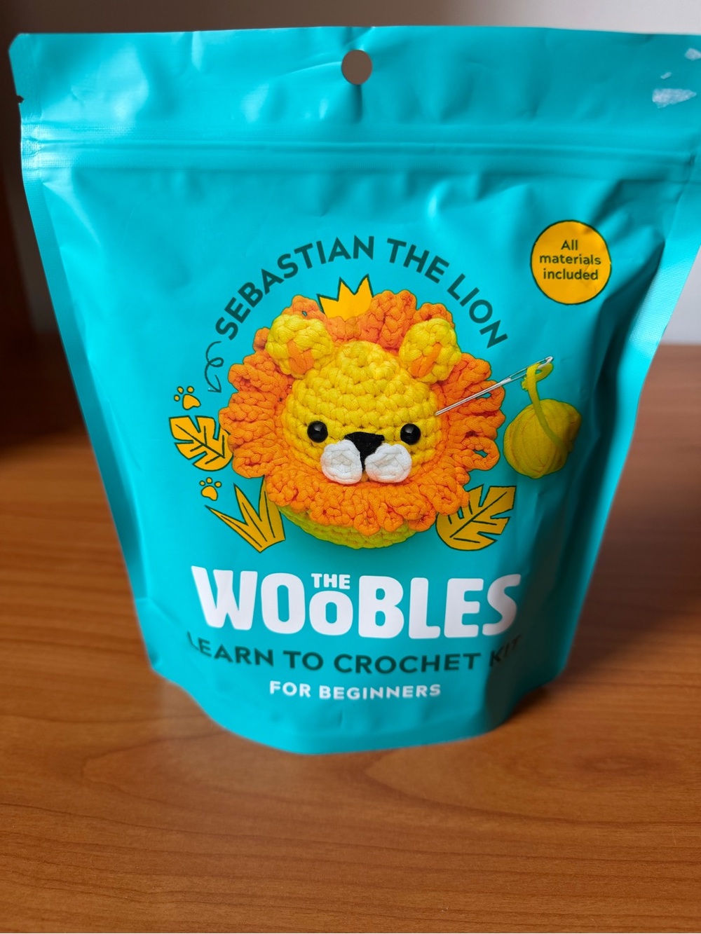 The Woobles Sebastian the Lion Crochet Kit.  Unopened Package.